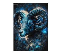 Themed Jigsaw Puzzle for Adults, Astrology The Ram's Celestial Majesty, 300 PCS