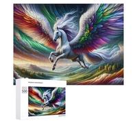 Themed Jigsaw Puzzle for Adults, Colorful Pegasus in Flight, 500 PCS