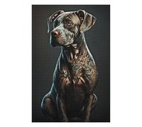 Themed Jigsaw Puzzle for Adults, Dog Tattoo Style, 1000 PCS