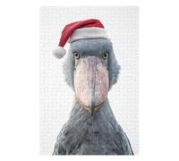 Themed Jigsaw Puzzle for Adults, Festive Shoebill Stork with Santa Hat, 1000 PCS