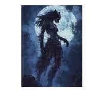 Themed Jigsaw Puzzle for Adults, Howl of The Moonlit Huntress, 500 PCS