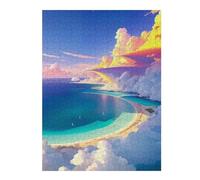 Themed Jigsaw Puzzle for Adults, Island Paradise Skyview, 500 PCS | For gifting: Puzzle for Adults - colour and shape clues for organised assembly at your own pace.