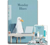 Themed Jigsaw Puzzle for Adults, Monday Blues Seagull Cartoon, 500 PCS