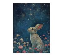 Themed Jigsaw Puzzle for Adults, Rabbit Gazing at Stars, 500 PCS