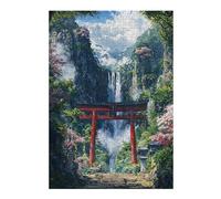 Themed Jigsaw Puzzle for Adults, Sacred Falls of The Hidden Shrine, 300 PCS