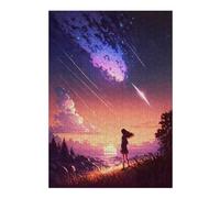 Themed Jigsaw Puzzle for Adults, Stars Twilight Landscape, 300 PCS