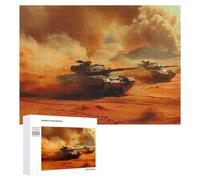 Themed Jigsaw Puzzle for Adults, Tanks Engaged in Combat, 500 PCS