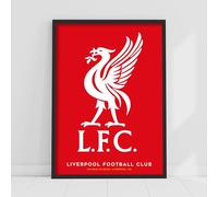 Themed Liverpool FC Print - Liver Bird Red Background Poster LFC Football Art (29.7cm x 42cm - A3)
