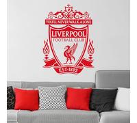 Themed Liverpool FC Wall Sticker - One Colour Crest Wall Decal Football Art Mural (60cm height x 40cm width)