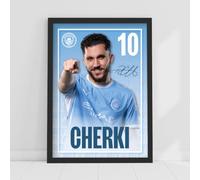 Themed Manchester City Print - Rayan Cherki Core 26/27 Player Poster Football Wall Art, A3 (42cm x 29.7cm)