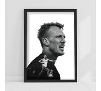 Themed Newcastle United Dan Burn Black and White Portrait Print (29.7cm x 42cm - A3)