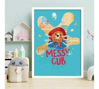 Themed Paddington Bear Print - Messy Cub Kids Wall Art Paddington TV (21cm x 29.7cm - A4)