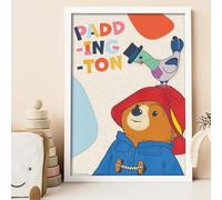 Themed Paddington Bear Print - Patch Work Kids Wall Art Paddington TV (29.7cm x 42cm - A3)