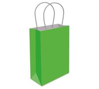 THEMED PAPER HANDLE BAGS - PACK OF 6 - Children/Kids Party Carry Food Meal Fun Picnic Birthday Wedding Favour/Baby Shower Party Box Loot Bag… (Neon Green)