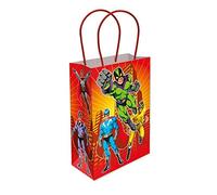 THEMED PAPER HANDLE BAGS - PACK OF 6 - Children/Kids Party Carry Food Meal Fun Picnic Birthday Wedding Favour/Baby Shower Party Box Loot Bag… (Super Hero)