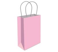 THEMED PAPER HANDLE BAGS - PACK OF 6 - Children/Kids Party Carry Food Meal Fun Picnic Birthday Wedding Favour/Baby Shower Party Box Loot Bag… (Baby Pink)