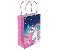 THEMED PAPER HANDLE BAGS - PACK OF 6 - Children/Kids Party Carry Food Meal Fun Picnic Birthday Wedding Favour / Baby Shower Party Box Loot Bag… (Unicorn)