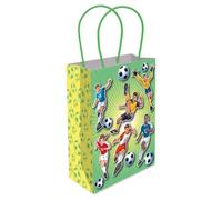 THEMED PAPER HANDLE BAGS - PACK OF 6 - Children/Kids Party Carry Food Meal Fun Picnic Birthday Wedding Favour/Baby Shower Party Box Loot Bag… (Football)