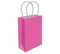 THEMED PAPER HANDLE BAGS - PACK OF 6 - Children/Kids Party Carry Food Meal Fun Picnic Birthday Wedding Favour/Baby Shower Party Box Loot Bag… (Neon Pink)