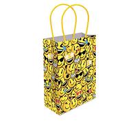 THEMED PAPER HANDLE BAGS - PACK OF 6 - Children/Kids Party Carry Food Meal Fun Picnic Birthday Wedding Favour/Baby Shower Party Box Loot Bag… (Emoji)