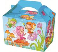 THEMED PARTY BOXES - PACK OF 10 - Children/Kids Party Boxes Carry Food Meal Fun Picnic Birthday Wedding Favour / Baby Shower Party Box Loot Bag (Fairy)