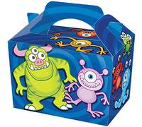 THEMED PARTY BOXES - PACK OF 10 - Children/Kids Party Boxes Carry Food Meal Fun Picnic Birthday Wedding Favour / Baby Shower Party Box Loot Bag (Monster)
