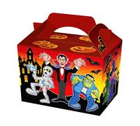 THEMED PARTY BOXES - PACK OF 10 - Children/Kids Party Boxes Carry Food Meal Fun Picnic Birthday Wedding Favour / Baby Shower Party Box Loot Bag (Halloween)