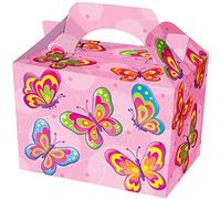 THEMED PARTY BOXES - PACK OF 10 - Children/Kids Party Boxes Carry Food Meal Fun Picnic Birthday Wedding Favour / Baby Shower Party Box Loot Bag (Butterfly)