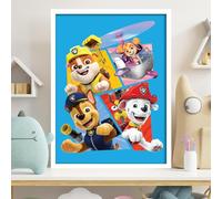 Themed Paw Patrol Print - 4 Pups Jumping Out Poster Wall Art (21cm x 29.7cm - A4)