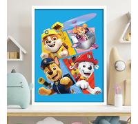 Themed Paw Patrol Print - 4 Pups Jumping Out Poster Wall Art (29.7cm x 42cm - A3)