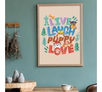 Themed Paw Patrol Print - Live Laugh Puppy Love Poster Wall Art (29.7cm x 42cm - A3)