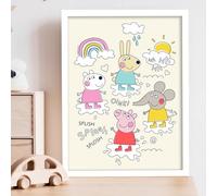 Themed Peppa Pig Print - Peppa and Friends Puddles Doodle Poster Wall Art (21cm x 29.7cm - A4)