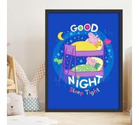 Themed Peppa Pig Print - Peppa and George Good Night Sleep Tight Poster Wall Art (21cm x 29.7cm - A4)