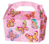 THEMED SNACK BOXES - PACK OF 10 - Children/Kids Party Boxes Carry Food Meal Fun Picnic Birthday Wedding Favour / Baby Shower Party Box Loot Bag (Butterfly)