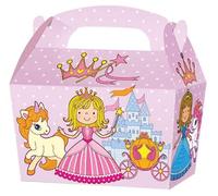 THEMED SNACK BOXES - PACK OF 10 - Children/Kids Party Boxes Carry Food Meal Fun Picnic Birthday Wedding Favour / Baby Shower Party Box Loot Bag (Princess)