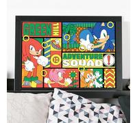 Themed Sonic The Hedgehog Print - Green Hill Adventure Squad Poster Wall Art (29.7cm x 42cm - A3)