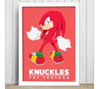 Themed Sonic The Hedgehog Print - Knuckles Colour Block Poster Wall Art (29.7cm x 42cm - A3)