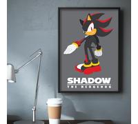Themed Sonic The Hedgehog Print - Shadow Colour Block Poster Wall Art (29.7cm x 42cm - A3)