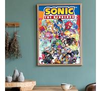 Themed Sonic The Hedgehog Print - Sonic Group Collage Comic Cover Poster Wall Art (21cm x 29.7cm - A4)