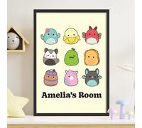 Themed Squishmallows Print - 9 Charcters Personalised Poster Wall Art (29.7cm x 42cm - A3)