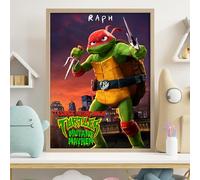 Themed Teenage Mutant Ninja Turtles Print - Mikey Skateboard Mutant Mayhem Poster TMNT Wall Art (42cm x 59.4cm - A2)
