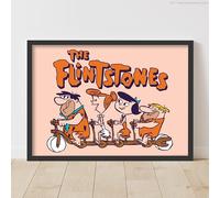 Themed The Flintstones Print - Group Orange Poster Wall Art (42cm x 59.4cm - A2)