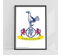 Themed Tottenham Hotspur Print - Cockerel Crest Poster Wall Art (21cm x 29.7cm - A4)