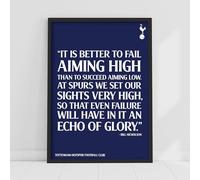 Themed Tottenham Hotspur Print - Echo of Glory Quote Poster Wall Art (29.7cm x 42cm - A3)