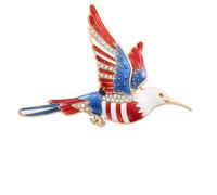 Themed US Flag Themed Hummingbird Brooch Jewelry Gift Great for Independence Day and National Celebrations Patriotic Lapel Pin