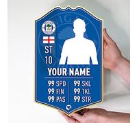 Themed Wigan Athletic Gift Personalised Football Stats Card Customised Football Present Make Your Own (28cm x 18cm)