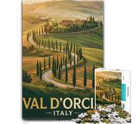 Themed Wood Puzzle, Adults, Val D'Orcia Italy Landscape, 1000 Pieces | For puzzle fans: Jigsaw Puzzle - solo or shared puzzle time at your own pace.
