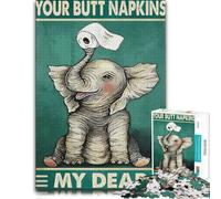 Themed Wood Puzzle, Adults, Your Butt Napkins My Dear, 1000 Pieces | Border-first building - steady puzzle progress on weekends.