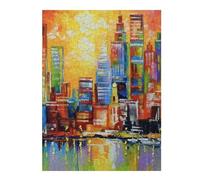 Themed Wooden Jigsaw Puzzle for Adults, Bright New York City, 500 PCS