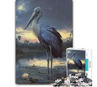 Themed Wooden Jigsaw Puzzle for Adults, Shoebill Stork at Dusk, 500 PCS